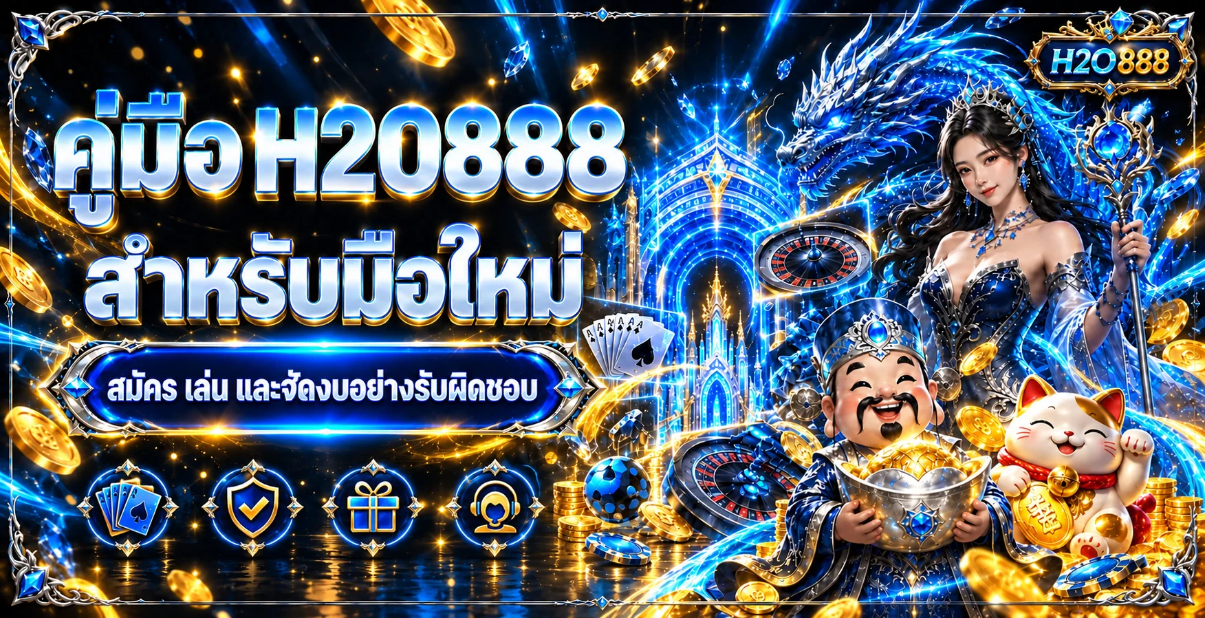 H2O888 คู่มือมือใหม่ สมัคร เล่น และจัดงบ
